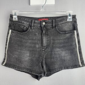 Guess Black Shorts Bling Sides Women Sz 30